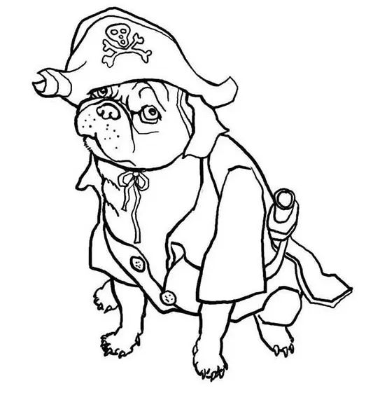 Çocuklar İçin Pug Boyama Sayfaları 