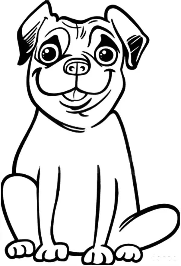 Çocuklar İçin Pug Boyama Sayfaları 