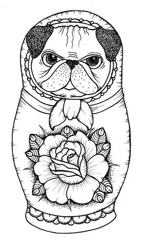 Çocuklar İçin Pug Boyama Sayfaları 