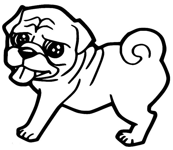 Çocuklar İçin Pug Boyama Sayfaları 