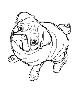 Çocuklar İçin Pug Boyama Sayfaları 