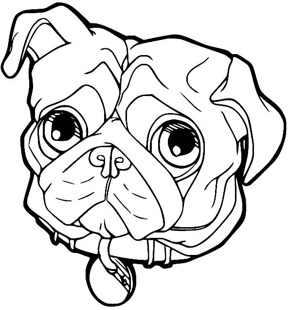 Çocuklar İçin Pug Boyama Sayfaları 
