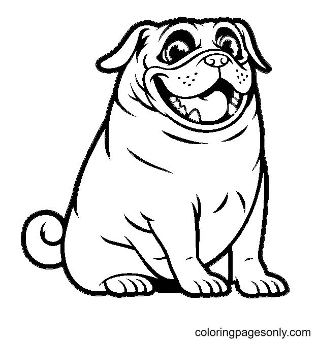 Çocuklar İçin Pug Boyama Sayfaları 