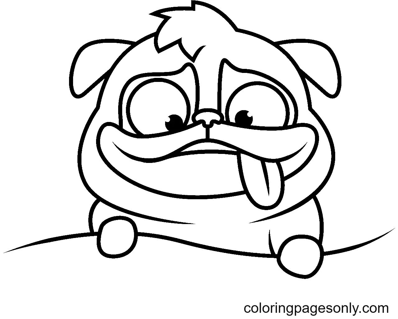 Çocuklar İçin Pug Boyama Sayfaları 