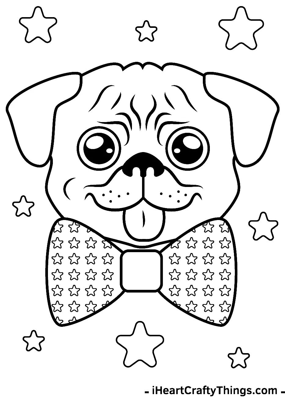 Çocuklar İçin Pug Boyama Sayfaları 