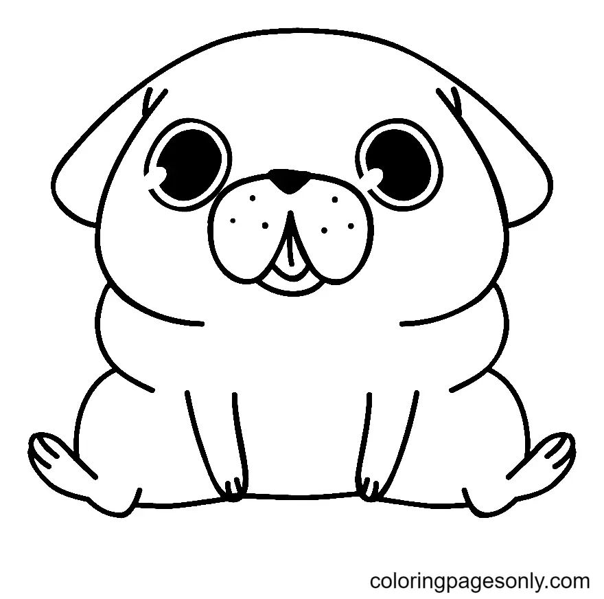 Çocuklar İçin Pug Boyama Sayfaları 