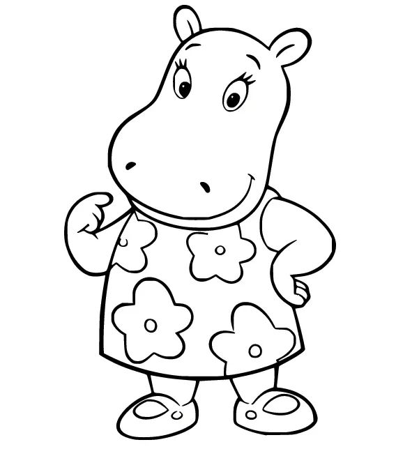Çocuklar İçin Su-Aygırı-Hippopotam Boyama Sayfaları 
