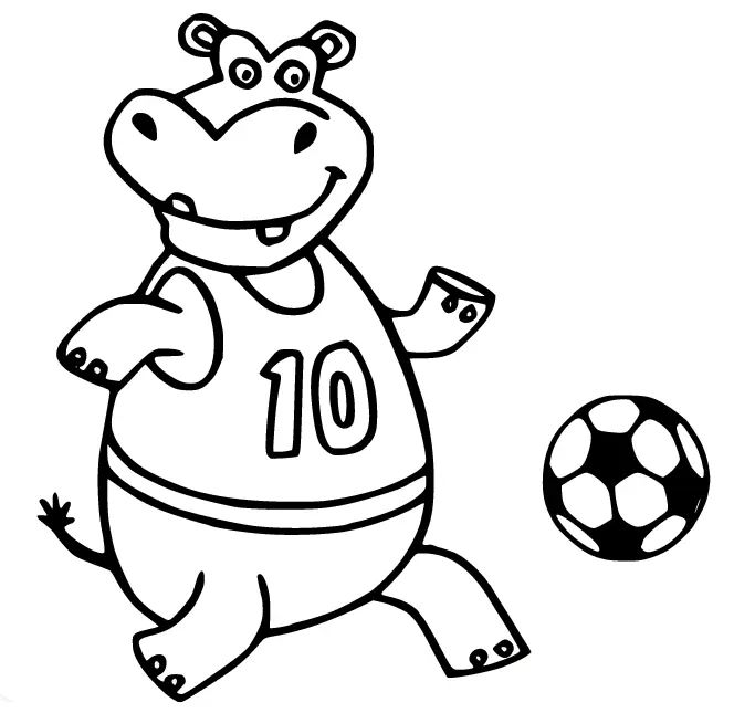 Çocuklar İçin Su-Aygırı-Hippopotam Boyama Sayfaları 