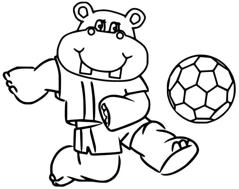 Çocuklar İçin Su-Aygırı-Hippopotam Boyama Sayfaları 