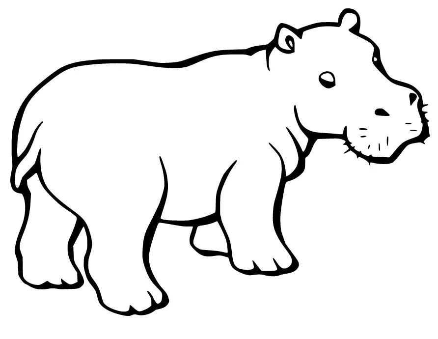 Çocuklar İçin Su-Aygırı-Hippopotam Boyama Sayfaları 