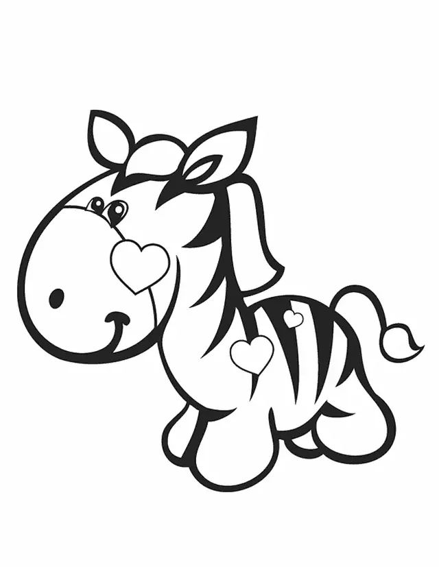 Çocuklar İçin Zebra Boyama Sayfaları 