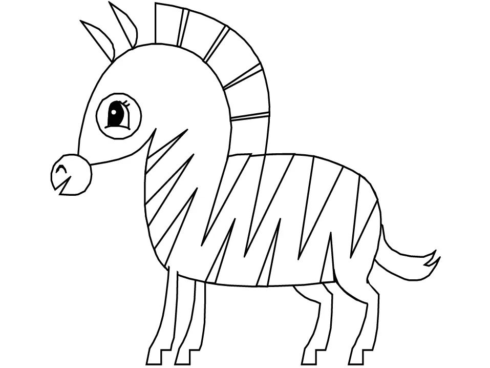 Çocuklar İçin Zebra Boyama Sayfaları 