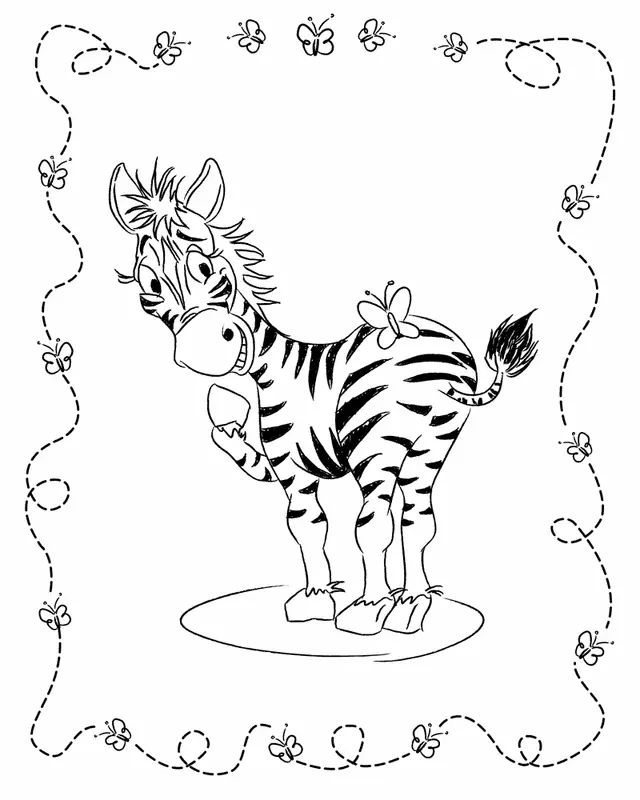 Çocuklar İçin Zebra Boyama Sayfaları 