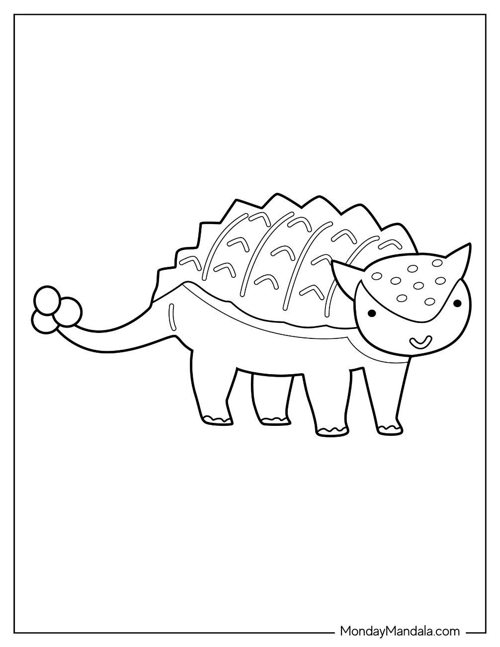 Çocuklar İçin Ankylosaurus Boyama Sayfaları 