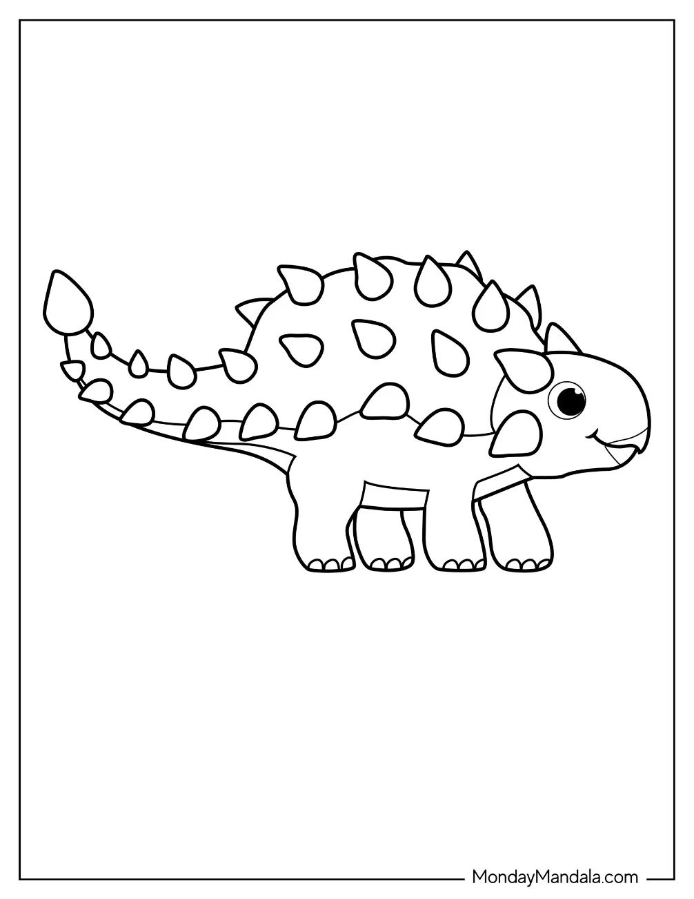Çocuklar İçin Ankylosaurus Boyama Sayfaları 