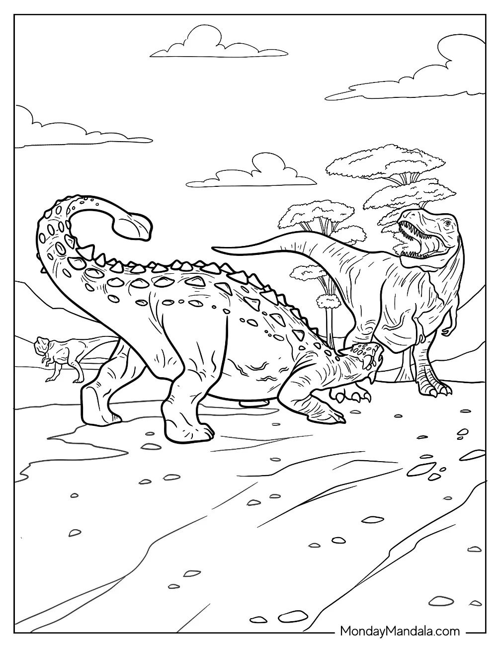 Çocuklar İçin Ankylosaurus Boyama Sayfaları 