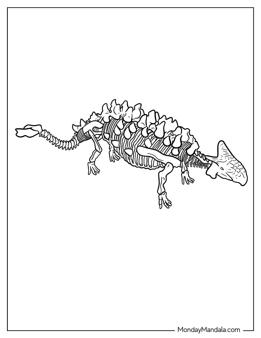 Çocuklar İçin Ankylosaurus Boyama Sayfaları 