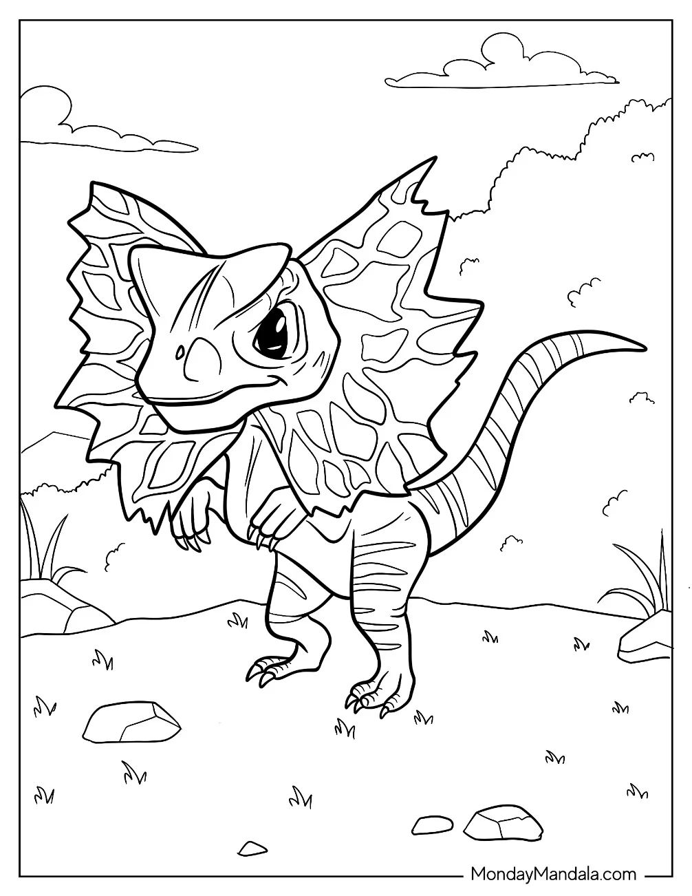 Çocuklar İçin Dilophosaurus Boyama Sayfaları 