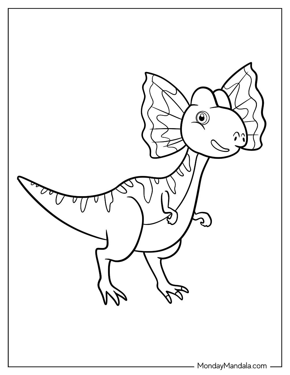 Çocuklar İçin Dilophosaurus Boyama Sayfaları 