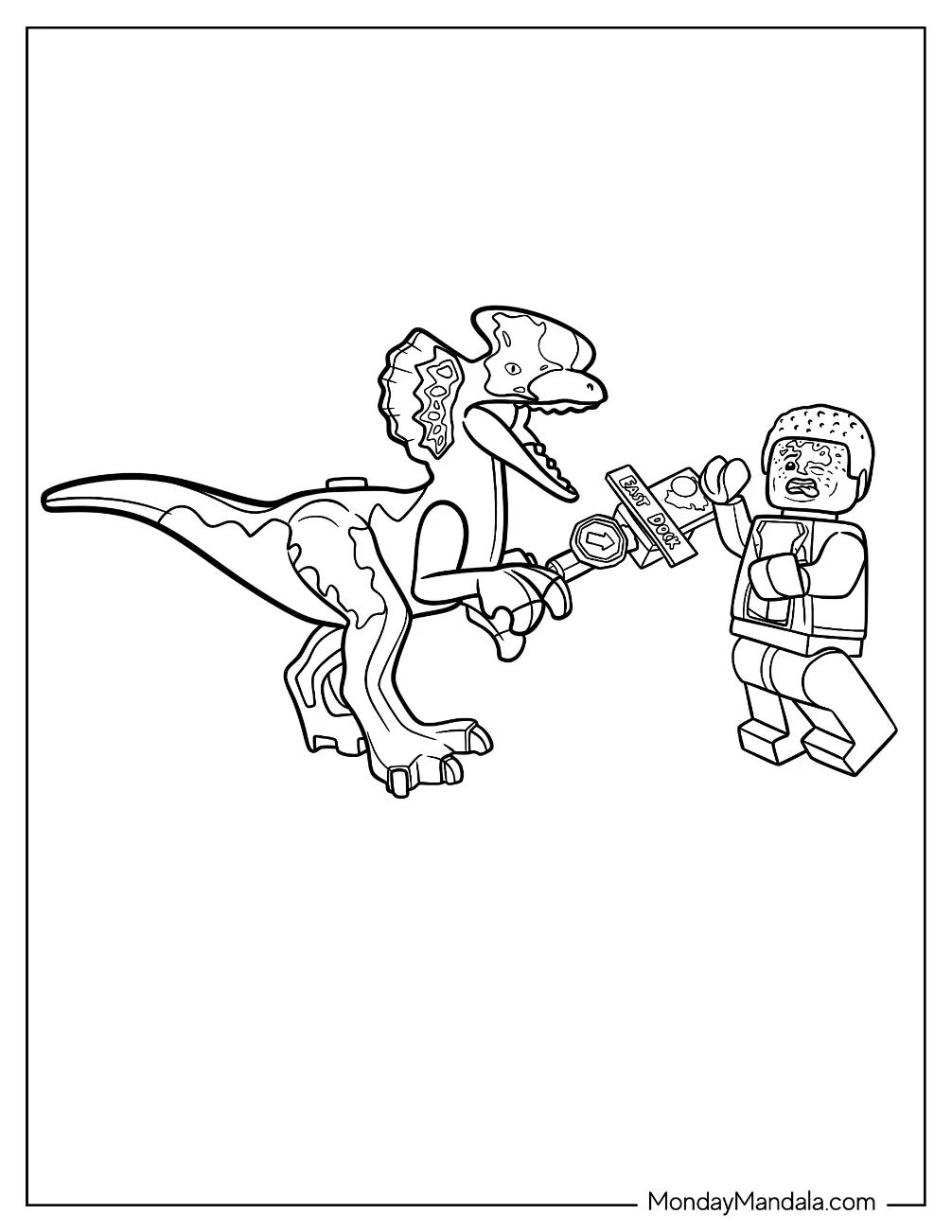 Çocuklar İçin Dilophosaurus Boyama Sayfaları 