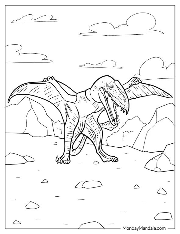 Çocuklar İçin Pterodactyl Boyama Sayfaları 