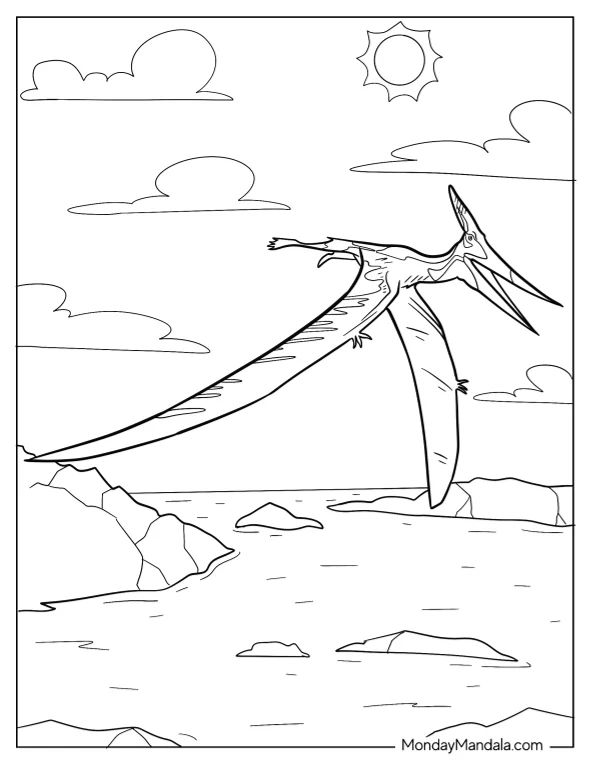 Çocuklar İçin Pterodactyl Boyama Sayfaları 