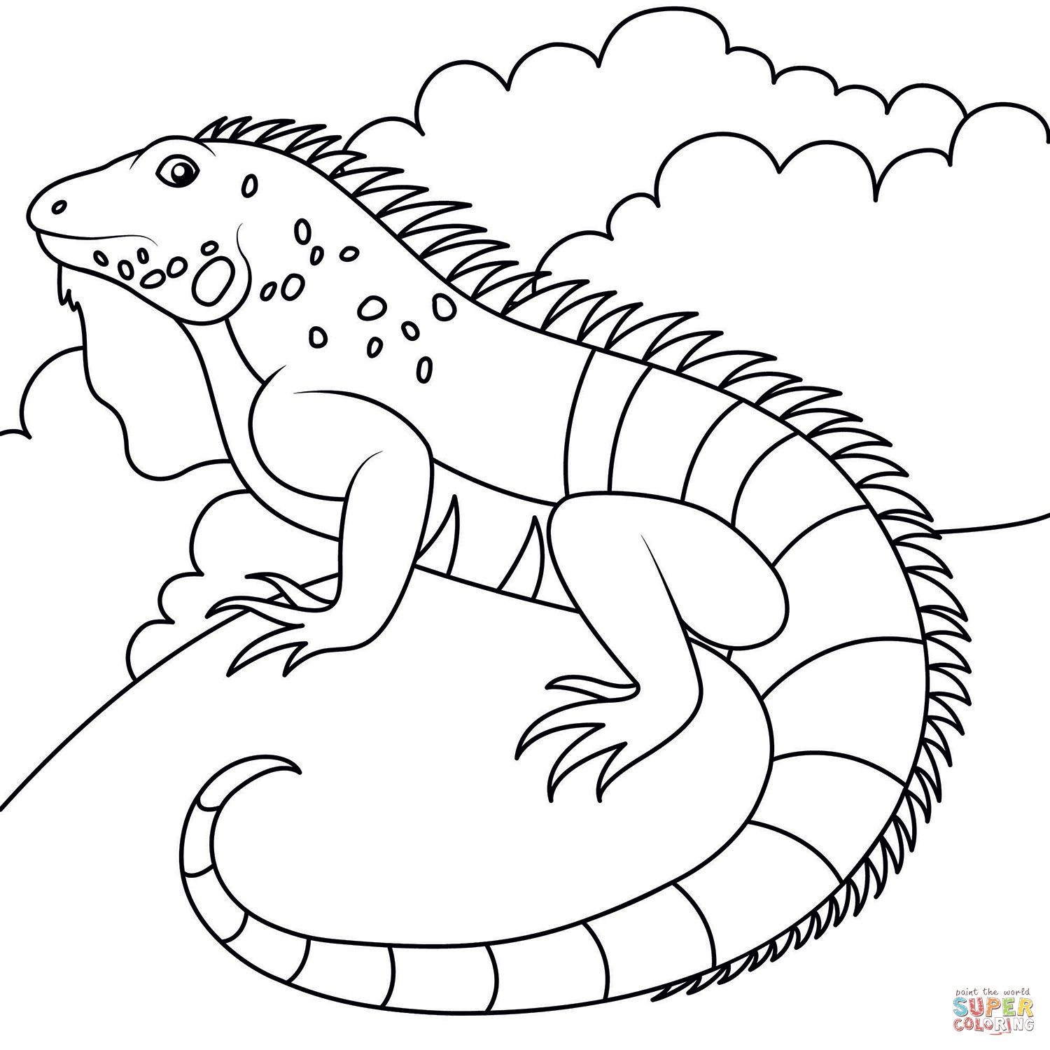 Çocuklar İçin iguana Boyama Sayfaları 