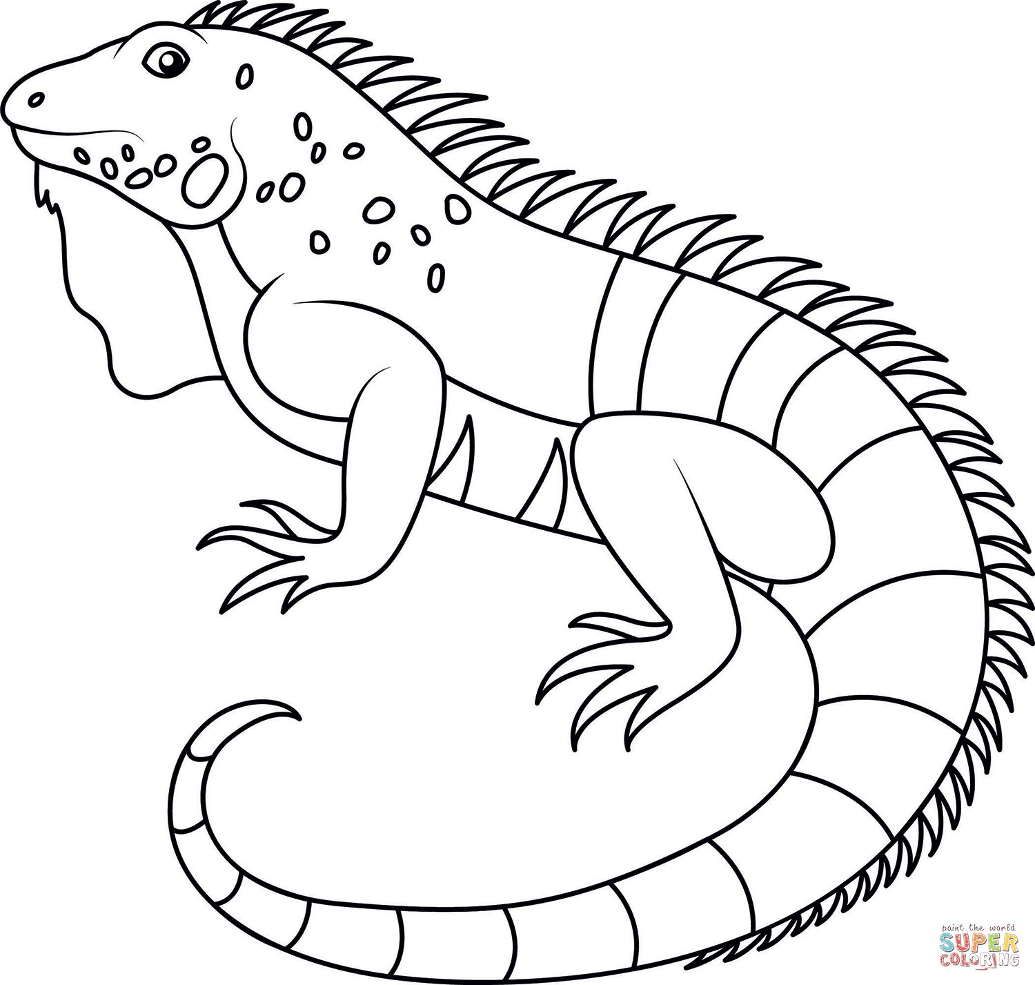 Çocuklar İçin iguana Boyama Sayfaları 