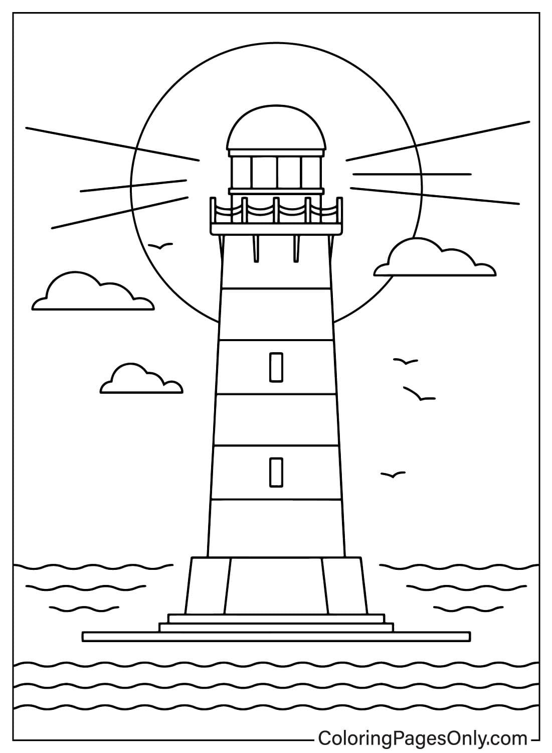 Çocuklar İçin Deniz-feneri Boyama Sayfaları 