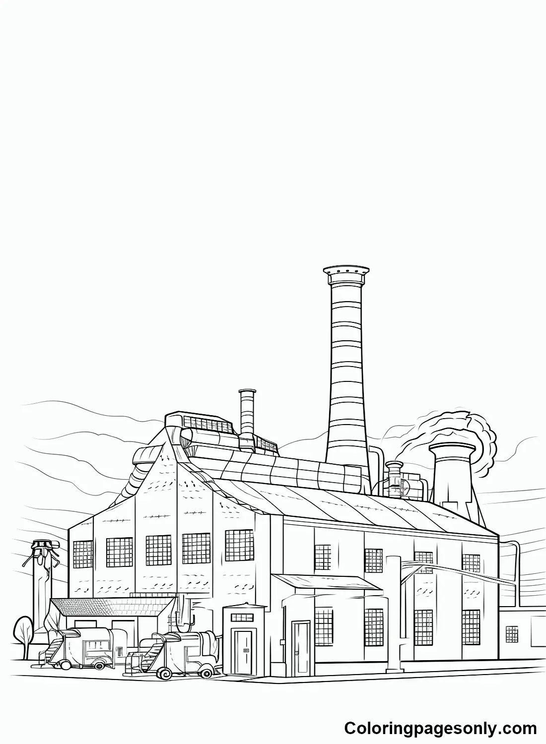 Çocuklar İçin Fabrika Boyama Sayfaları 