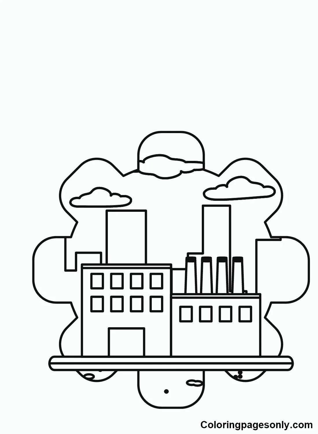 Çocuklar İçin Fabrika Boyama Sayfaları 
