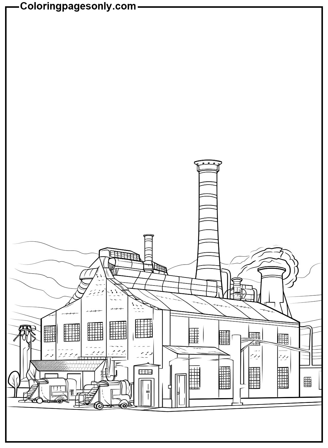 Çocuklar İçin Fabrika Boyama Sayfaları 