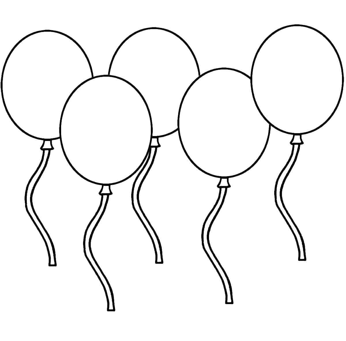 Çocuklar İçin  Balon Boyama Sayfaları 