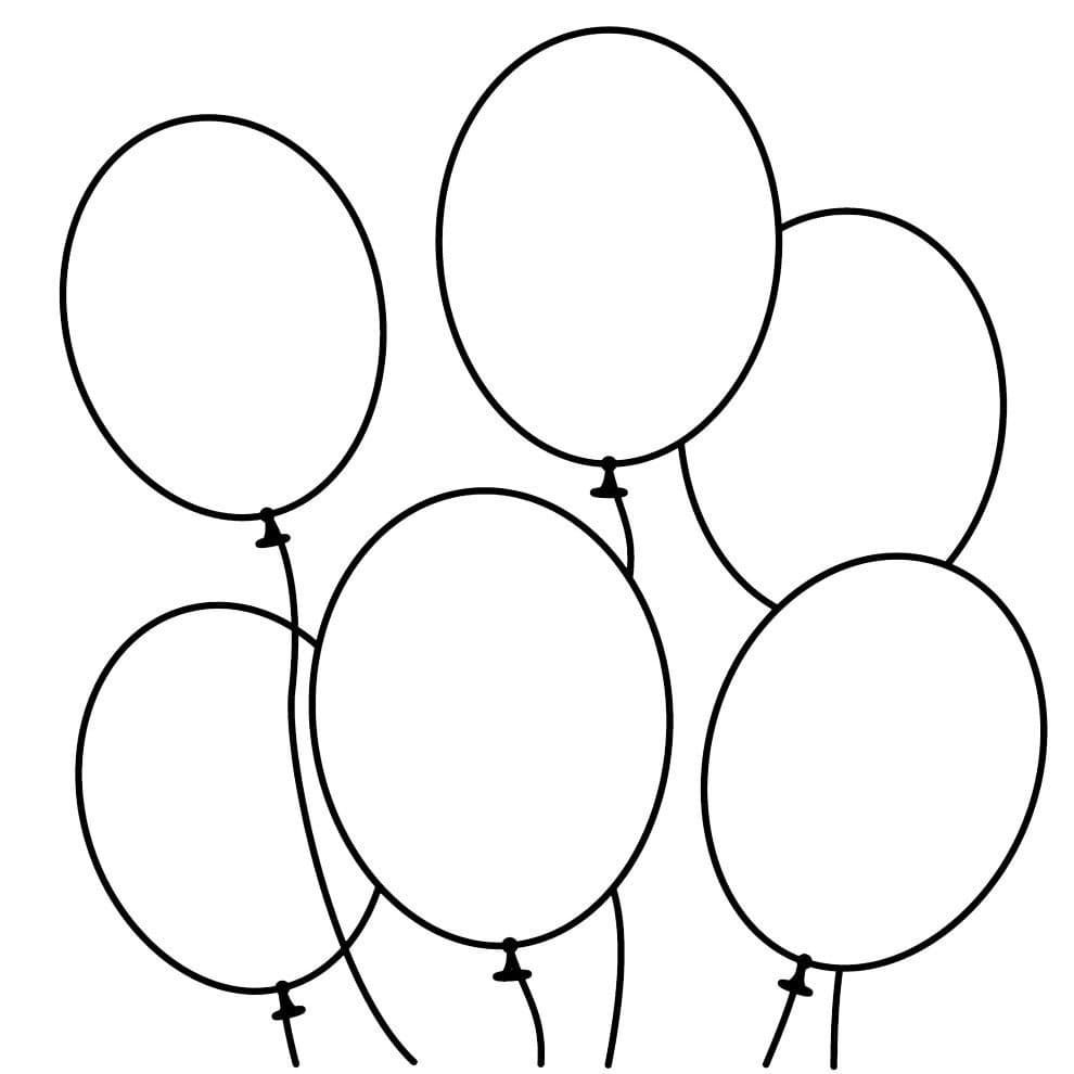 Çocuklar İçin  Balon Boyama Sayfaları 