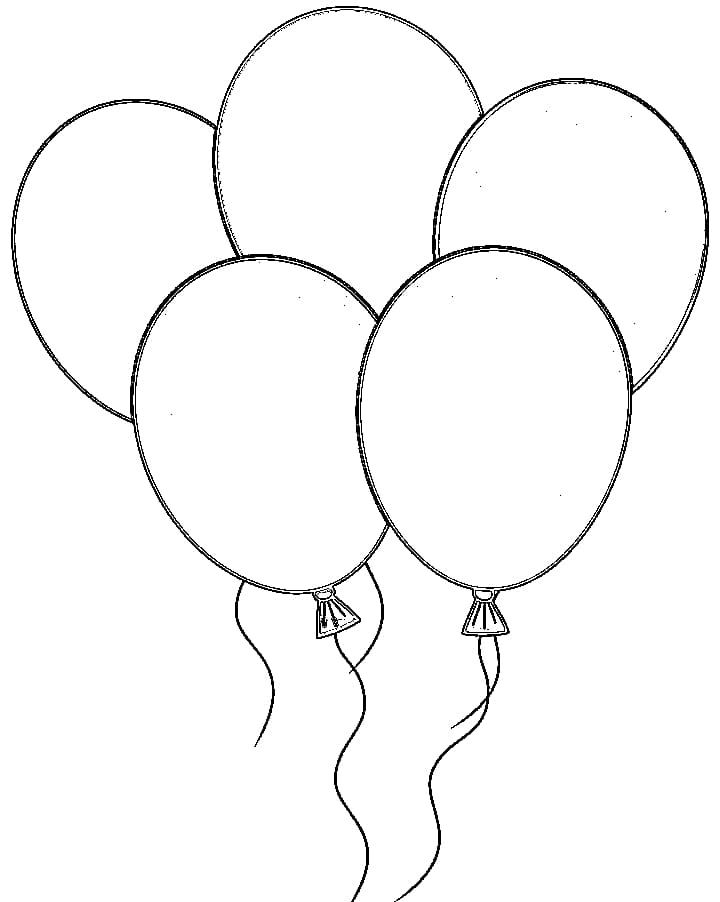 Çocuklar İçin  Balon Boyama Sayfaları 