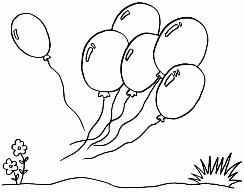 Çocuklar İçin  Balon Boyama Sayfaları 