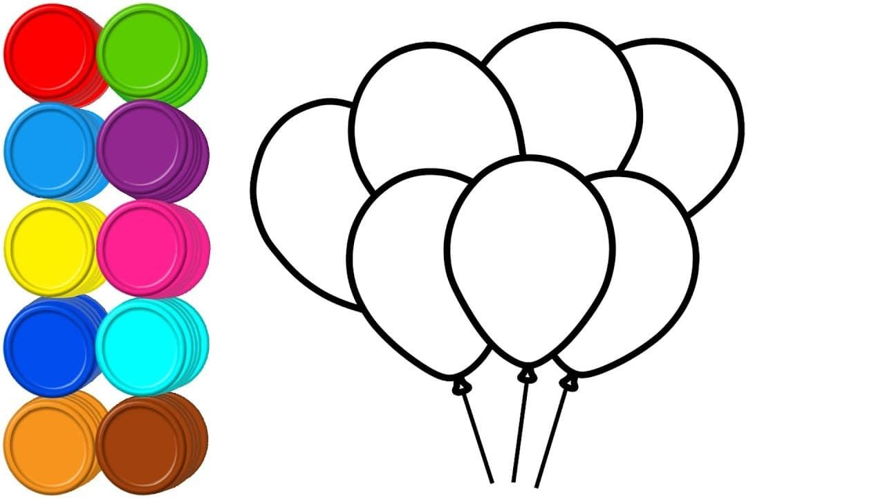 Çocuklar İçin  Balon Boyama Sayfaları 