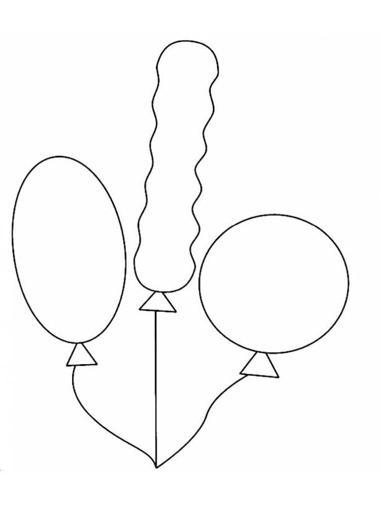 Çocuklar İçin  Balon Boyama Sayfaları 