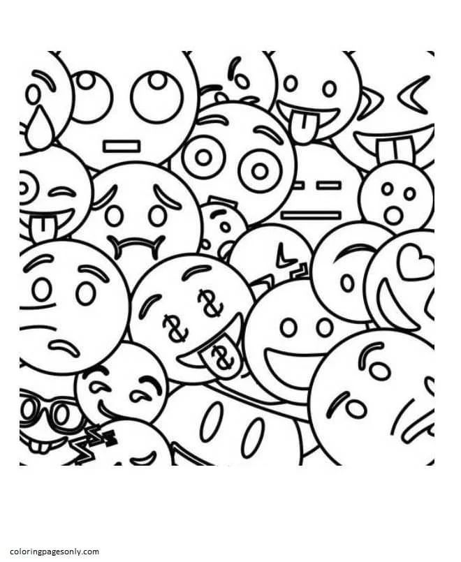 Çocuklar İçin  Emoji Boyama Sayfaları 