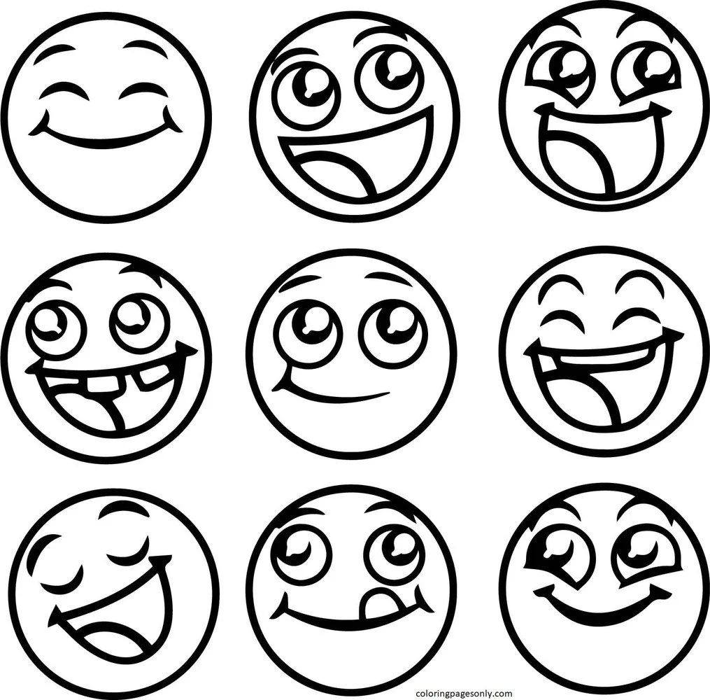 Çocuklar İçin  Emoji Boyama Sayfaları 