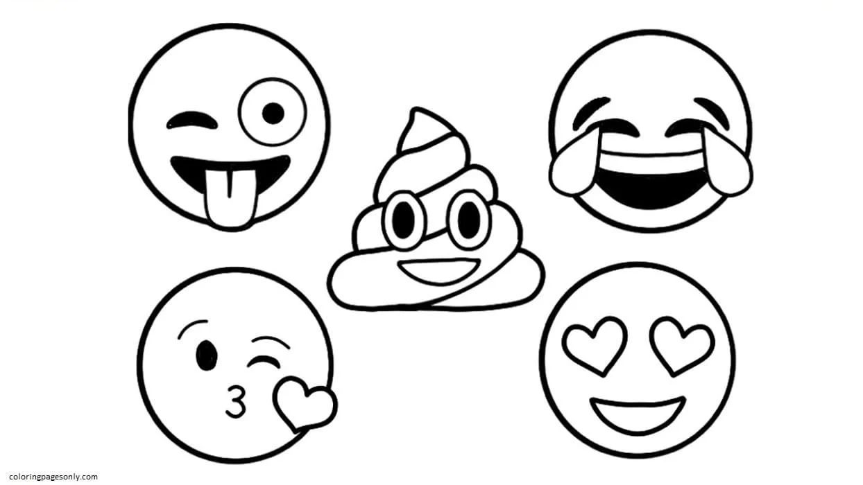 Çocuklar İçin  Emoji Boyama Sayfaları 