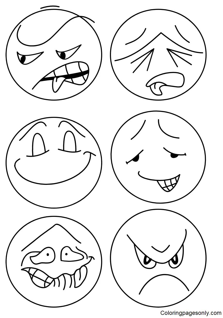 Çocuklar İçin  Emoji Boyama Sayfaları 