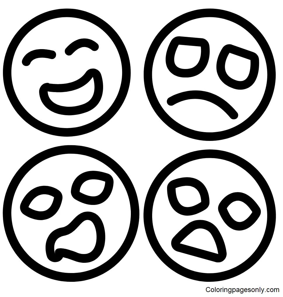 Çocuklar İçin  Emoji Boyama Sayfaları 