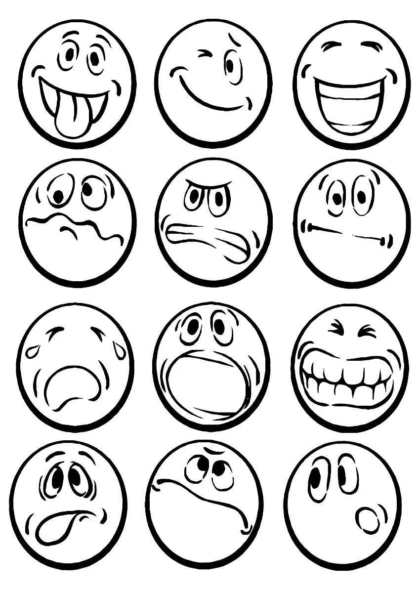 Çocuklar İçin  Emoji Boyama Sayfaları 