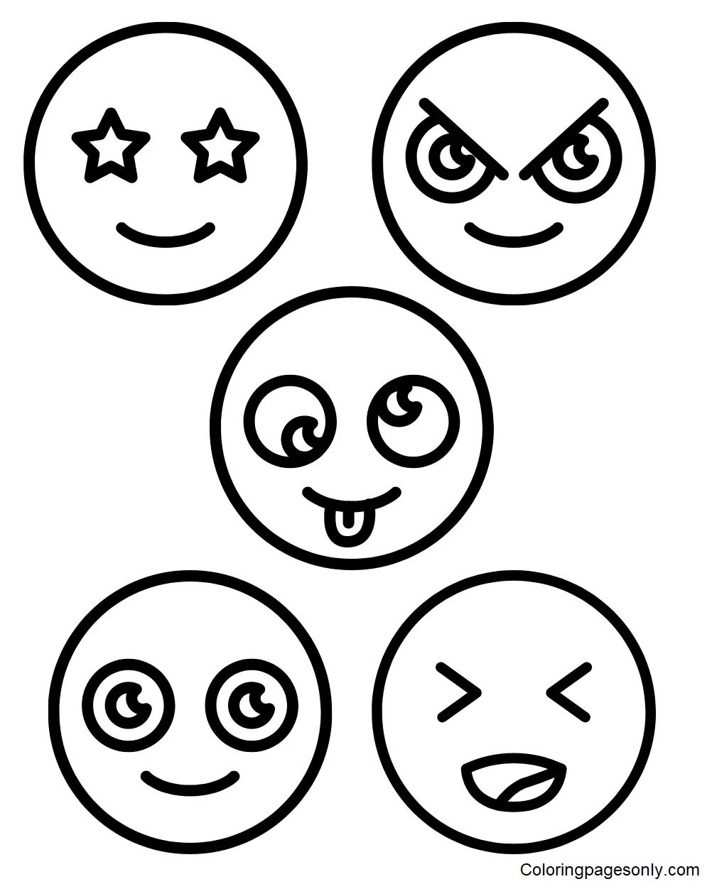 Çocuklar İçin  Emoji Boyama Sayfaları 