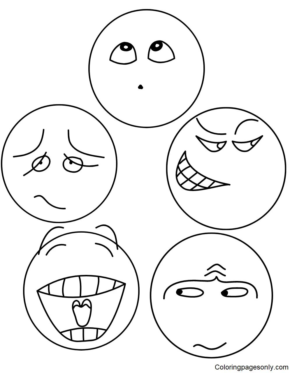 Çocuklar İçin  Emoji Boyama Sayfaları 