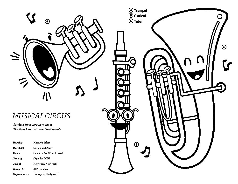 Çocuklar İçin  Jazz-Müziği Boyama Sayfaları 