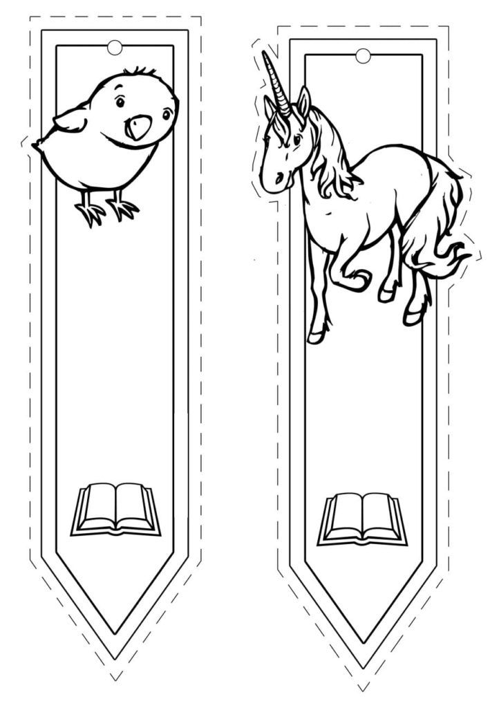 Çocuklar İçin  Kitap-Ayraçları Boyama Sayfaları 