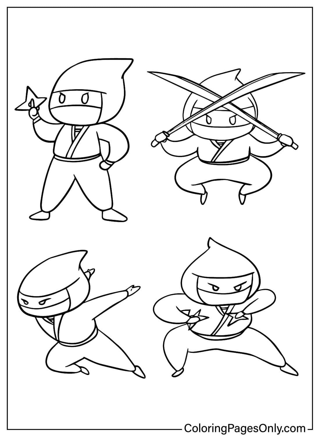 Çocuklar İçin  Ninja Boyama Sayfaları 