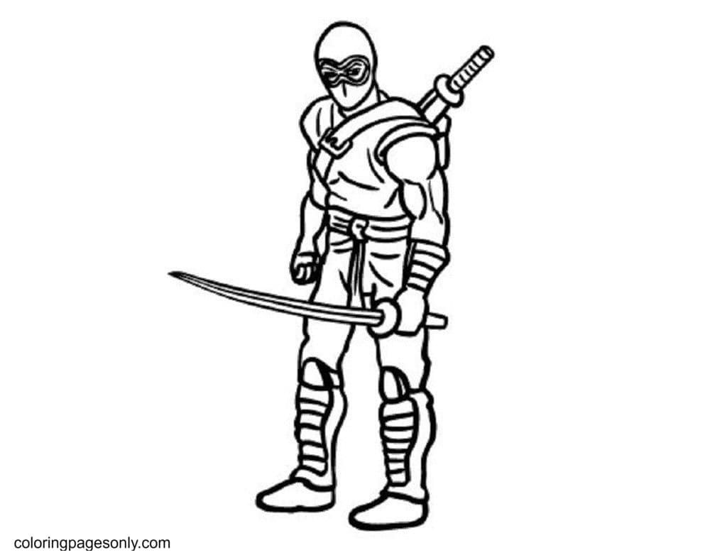 Çocuklar İçin  Ninja Boyama Sayfaları 